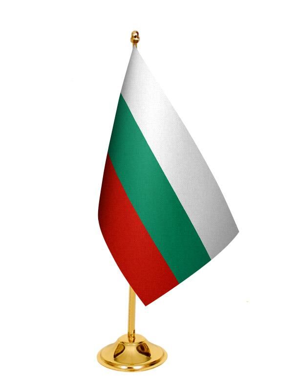 Masa Üstü Bulgaristan Bayrağı + Pirinç Direk Masa Bayrak Seti