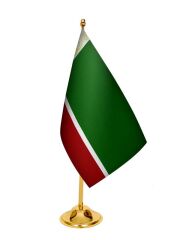 Masa Üstü Çeçenistan Bayrağı + Pirinç Direk Masa Bayrak Seti