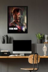 Iron Man Çerçeveli Tablo - Demir Adam Marvel Film Posteri Tablo