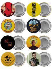 Breaking Bad Çanta Rozeti Seti 8 Adet En Büyük Boy 5.8cm İğneli Broş