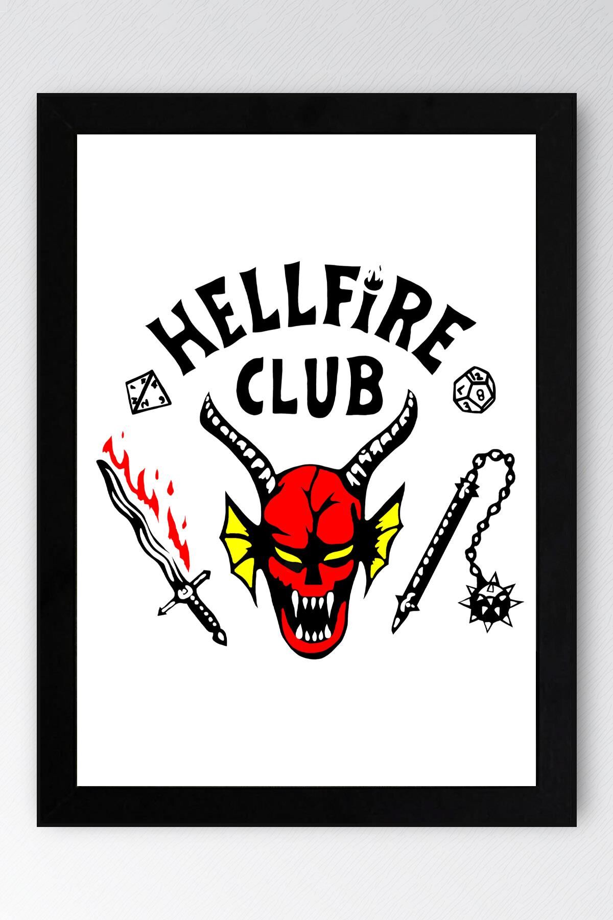 Stranger Things Hell Fire Club Çerçeveli Tablo - Dizi Posteri Tablo