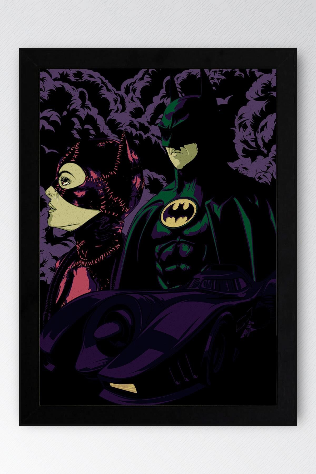 Batman Çerçeveli Tablo - Kedi Kadın Poster Tablo