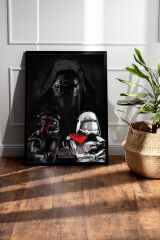 Star Wars Çerçeveli Tablo - Uzay Savaşları Güç Uyanıyor Fim Posteri Tablo