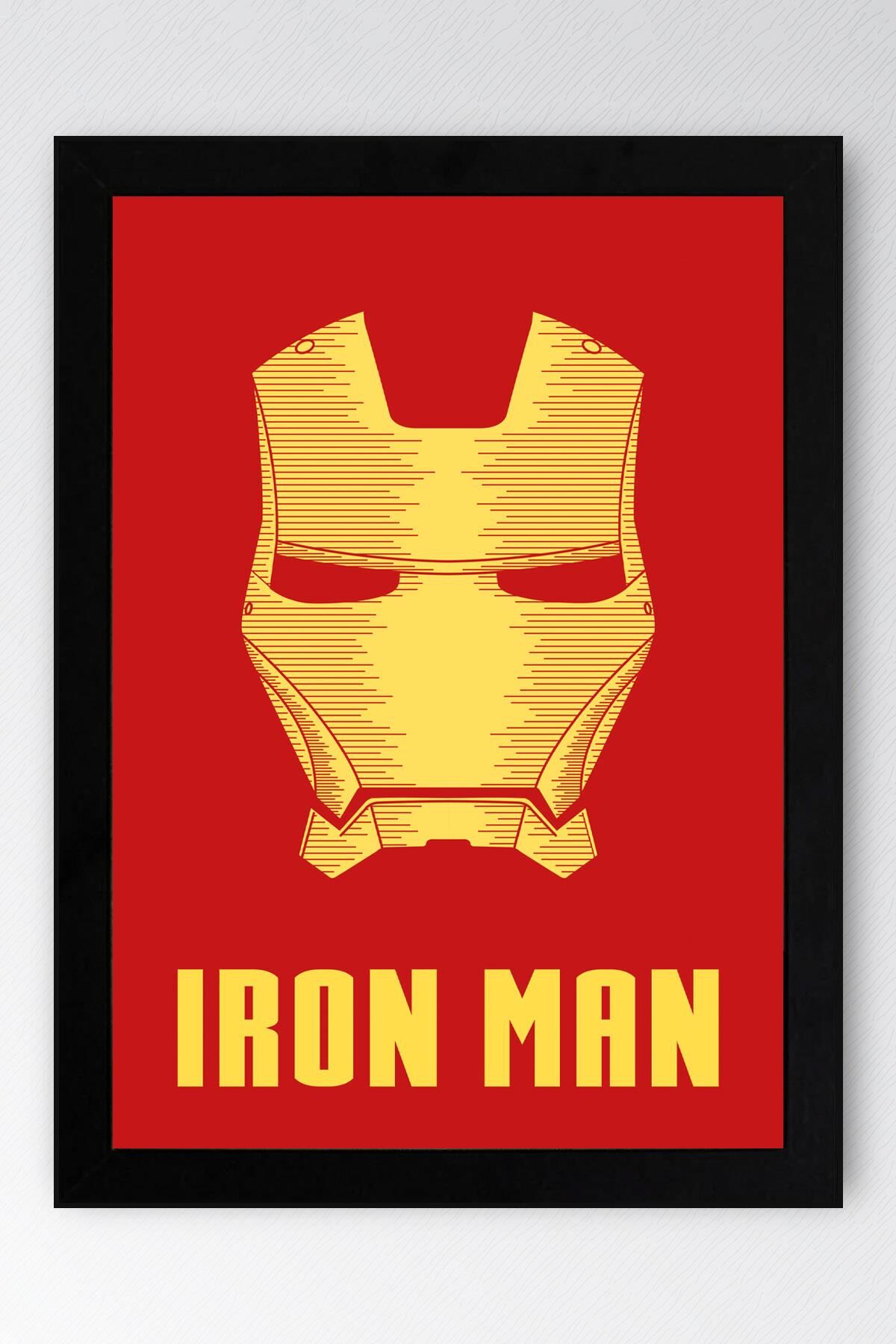 Iron Man Logo Çerçeveli Tablo - Demir Adam Marvel Film Posteri Tablo