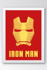 Iron Man Logo Çerçeveli Tablo - Demir Adam Marvel Film Posteri Tablo