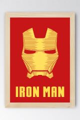 Iron Man Logo Çerçeveli Tablo - Demir Adam Marvel Film Posteri Tablo