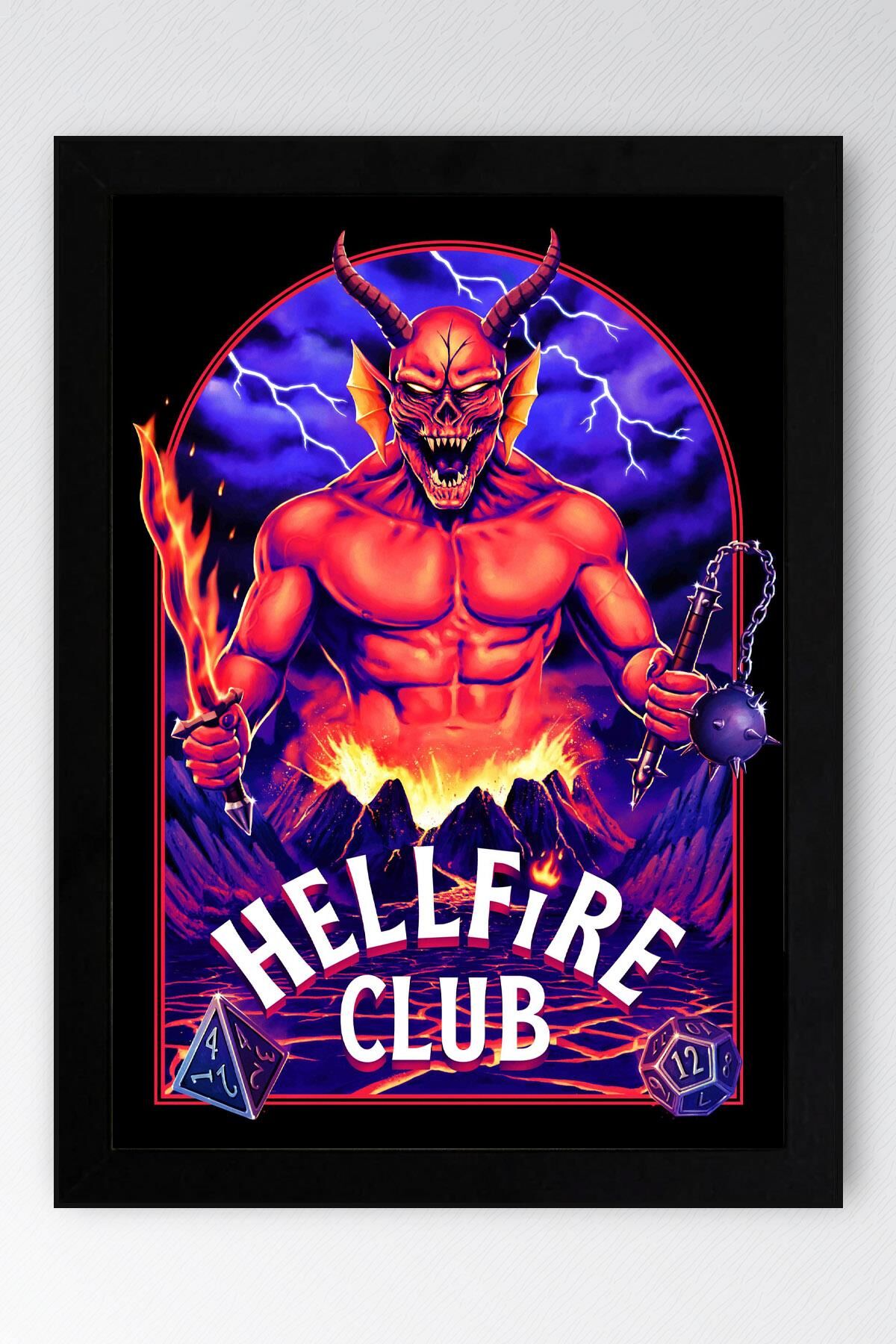 Stranger Things Hell Fire Club Çerçeveli Tablo - Dizi Posteri Tablo