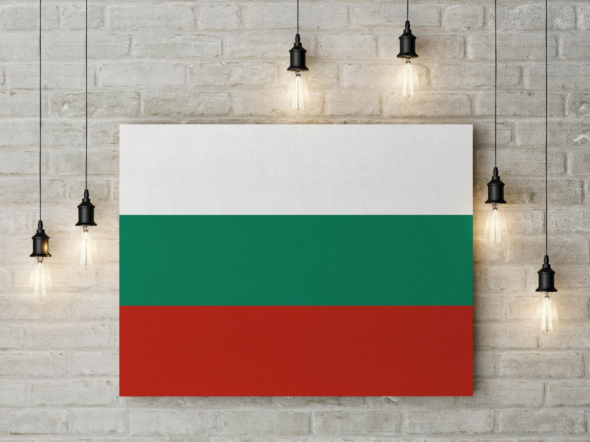 Bulgaristan Bayrağı Kanvas Tablo 40x55cm Dekoratif Tablo