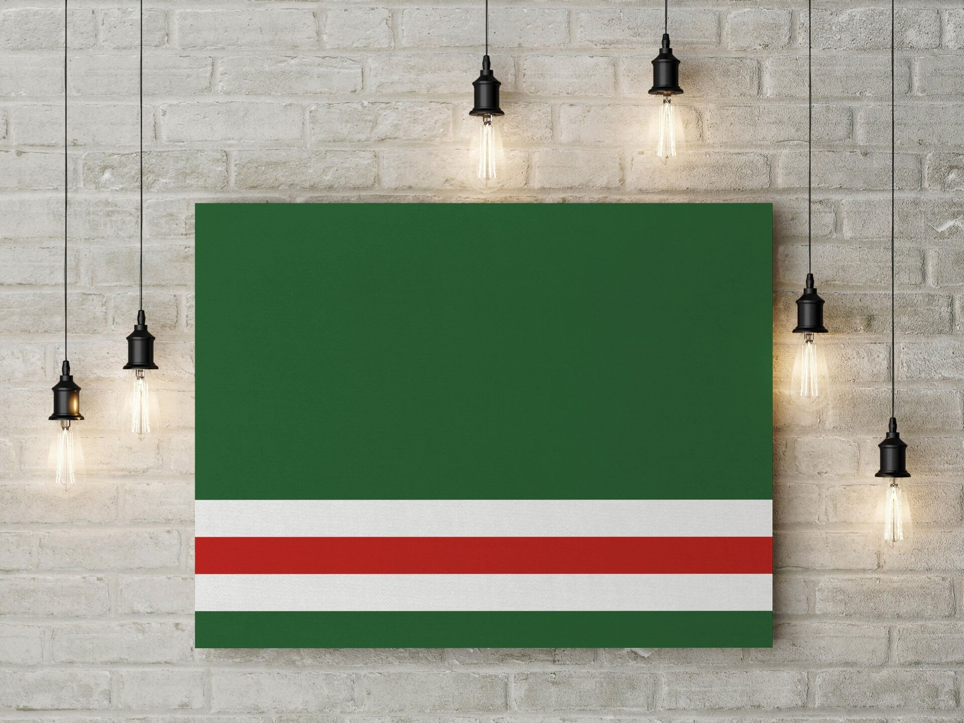 Çeçenistan İçkerya Bayrağı Kanvas Tablo 40x55cm Dekoratif Tablo