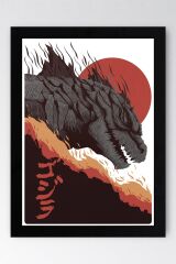 Godzilla Çerçeveli Tablo - Film Posteri Tablo