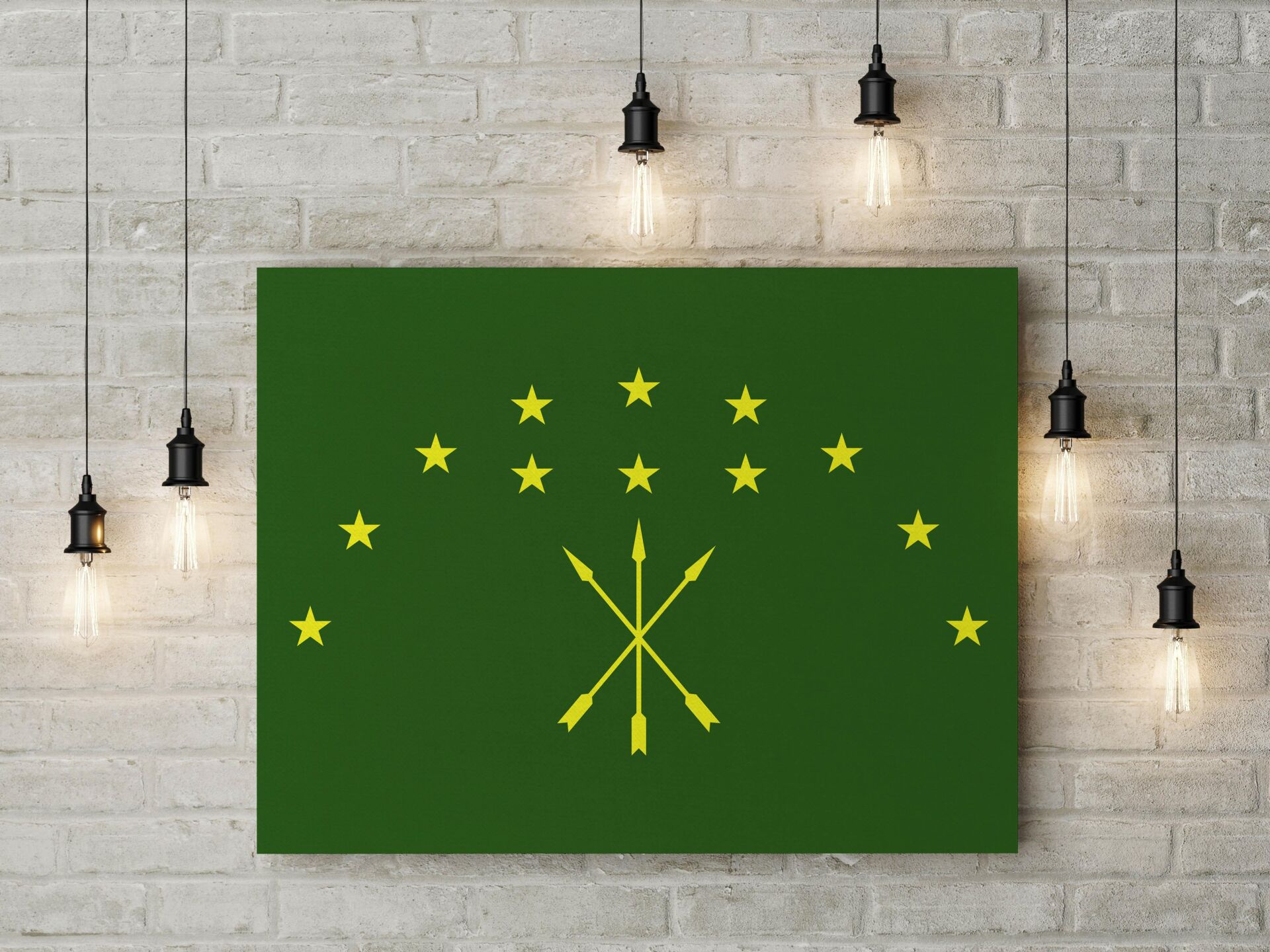 Çerkes Bayrağı Kanvas Tablo 40x55cm Dekoratif Tablo