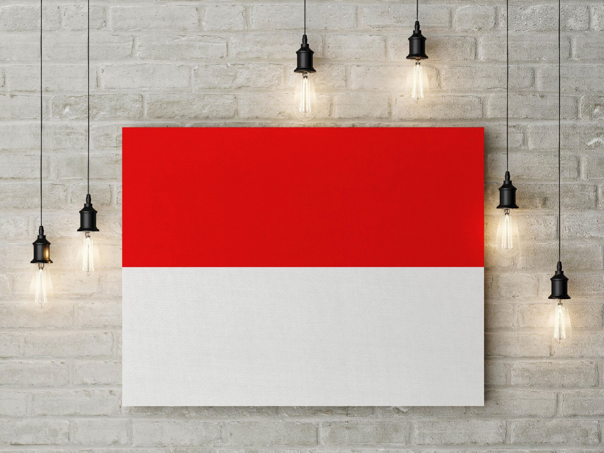 Endonezya Bayrağı Kanvas Tablo 40x55cm Dekoratif Tablo