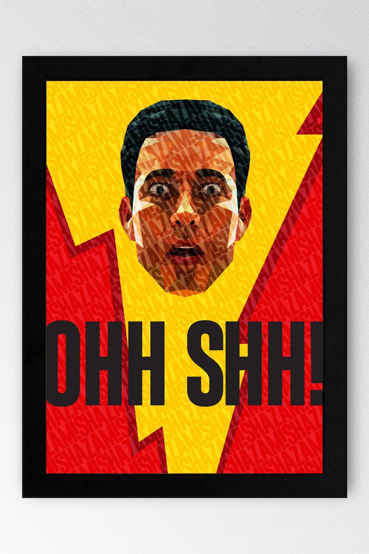 Shazam Çerçeveli Tablo - Shazam Fim Posteri Tablo 15x21 - Siyah