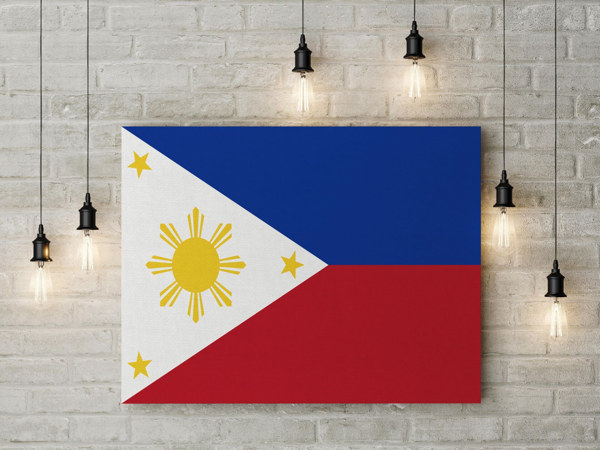 Filipinler Bayrağı Kanvas Tablo 40x55cm Dekoratif Tablo