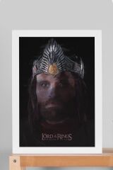 Yüzüklerin Efendisi Çerçeveli Tablo - Kralın Dönüşü Film Posteri Tablo 30x42 - Beyaz