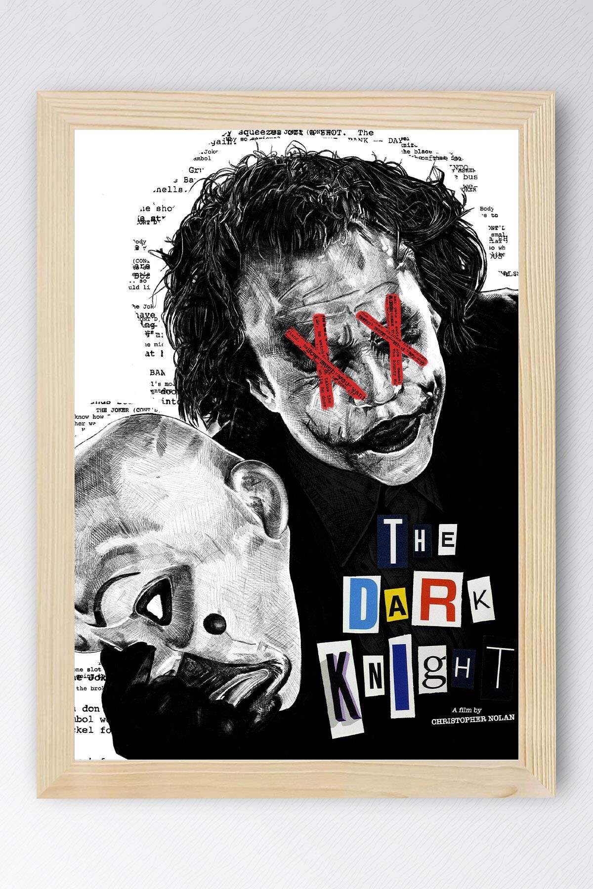 Joker The Dark Knigth Çerçeveli Tablo - Film Posteri Tablo 21x30 - Kayın