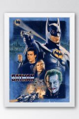 Batman Çerçeveli Tablo - Eski Film Afişi Poster Tablo