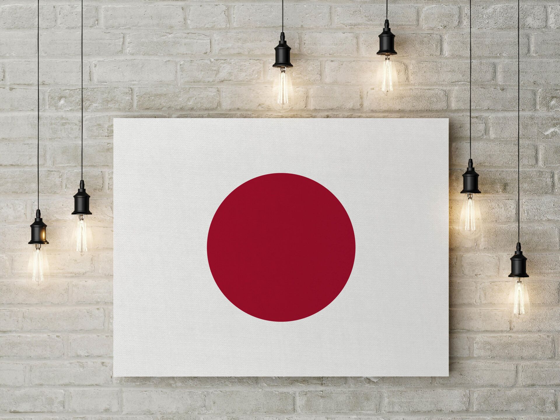 Japonya Bayrağı Kanvas Tablo 40x55cm Dekoratif Tablo