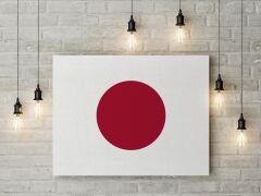 Japonya Bayrağı Kanvas Tablo 40x55cm Dekoratif Tablo