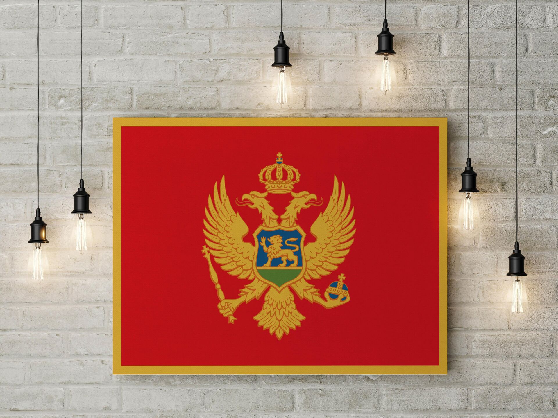 Karadağ Bayrağı Kanvas Tablo 40x55cm Dekoratif Tablo