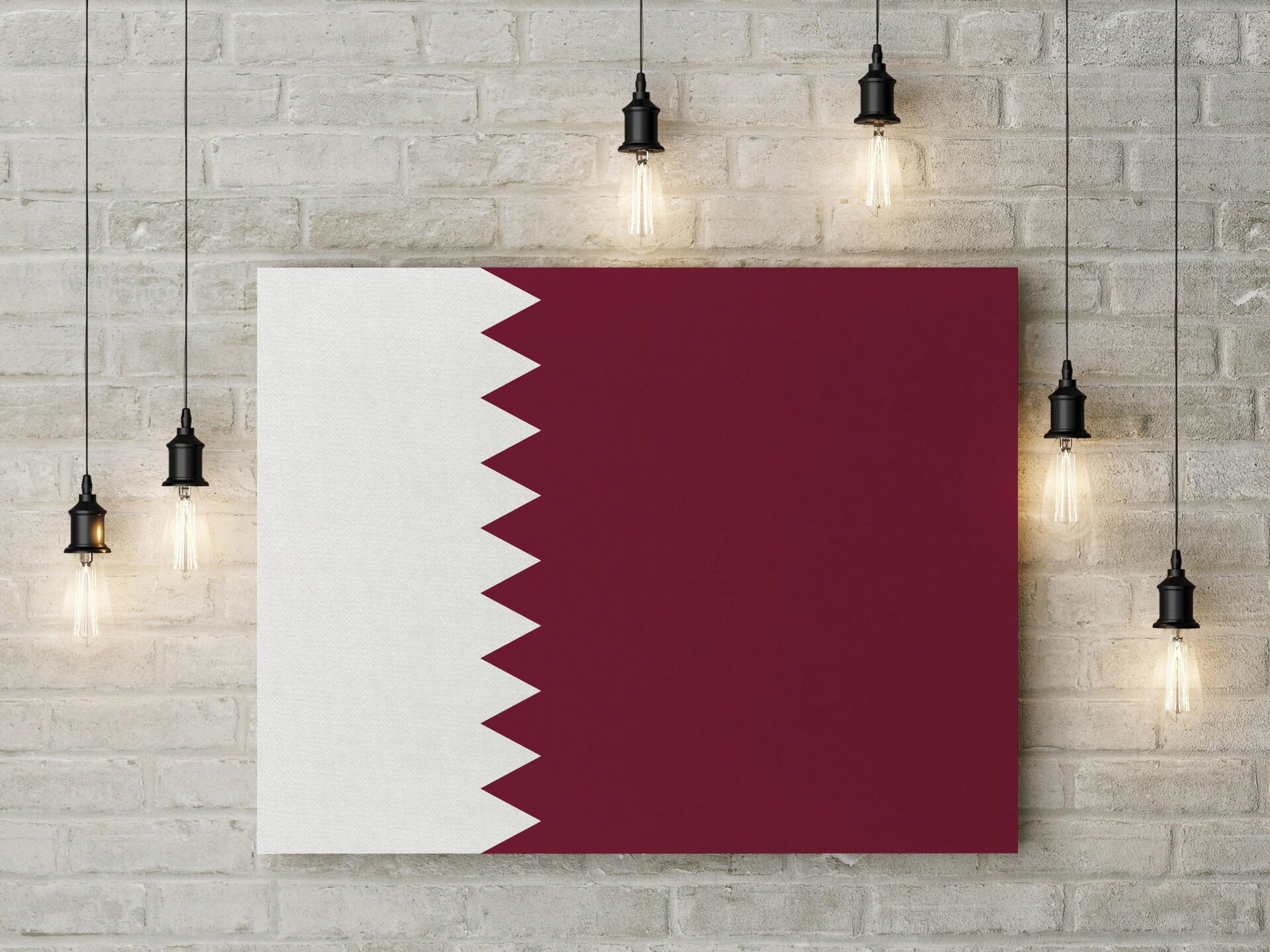 Katar Bayrağı Kanvas Tablo 40x55cm Dekoratif Tablo