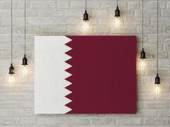 Katar Bayrağı Kanvas Tablo 40x55cm Dekoratif Tablo
