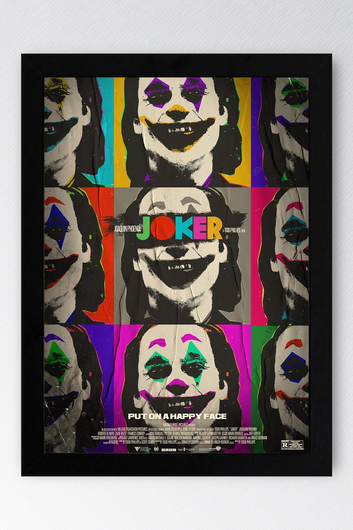 Joker Çerçeveli Tablo - Film Posteri Tablo 30x42 - Siyah