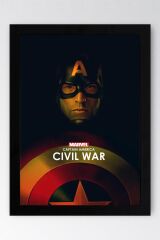 Captain America Çerçeveli Tablo - Kaptan Amerika Marvel Poster Tablo