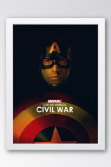 Captain America Çerçeveli Tablo - Kaptan Amerika Marvel Poster Tablo