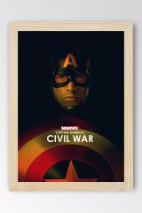 Captain America Çerçeveli Tablo - Kaptan Amerika Marvel Poster Tablo