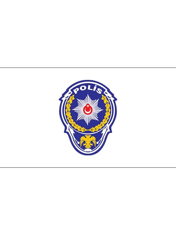 Masa Üstü Polis Logosu Bayrağı 15x23cm Masa Bayrağı
