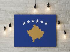 Kosova Bayrağı Kanvas Tablo 40x55cm Dekoratif Tablo