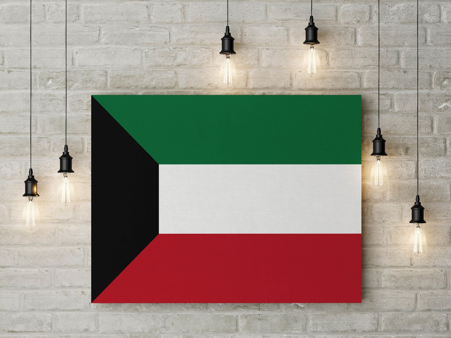 Kuveyt Bayrağı Kanvas Tablo 40x55cm Dekoratif Tablo