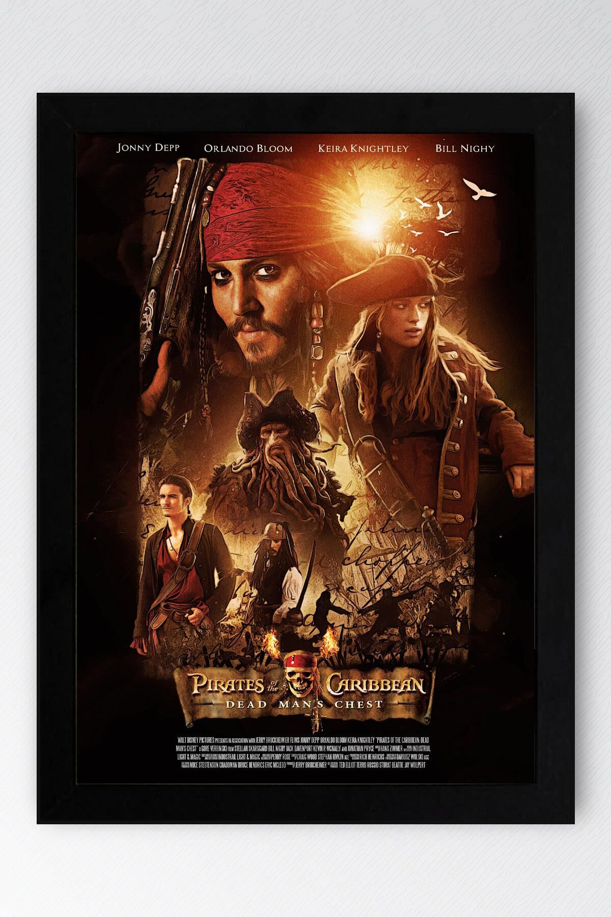 Karayip Korsanları Çerçeveli Tablo - Ölü Adamın Sandığı Film Posteri Tablo
