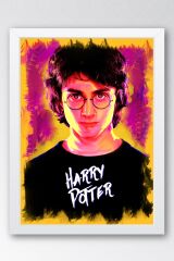 Harry Potter Çerçeveli Tablo - Film Posteri Tablo 21x30 - Beyaz