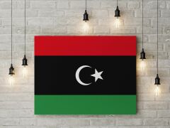 Libya Bayrağı Kanvas Tablo 40x55cm Dekoratif Tablo