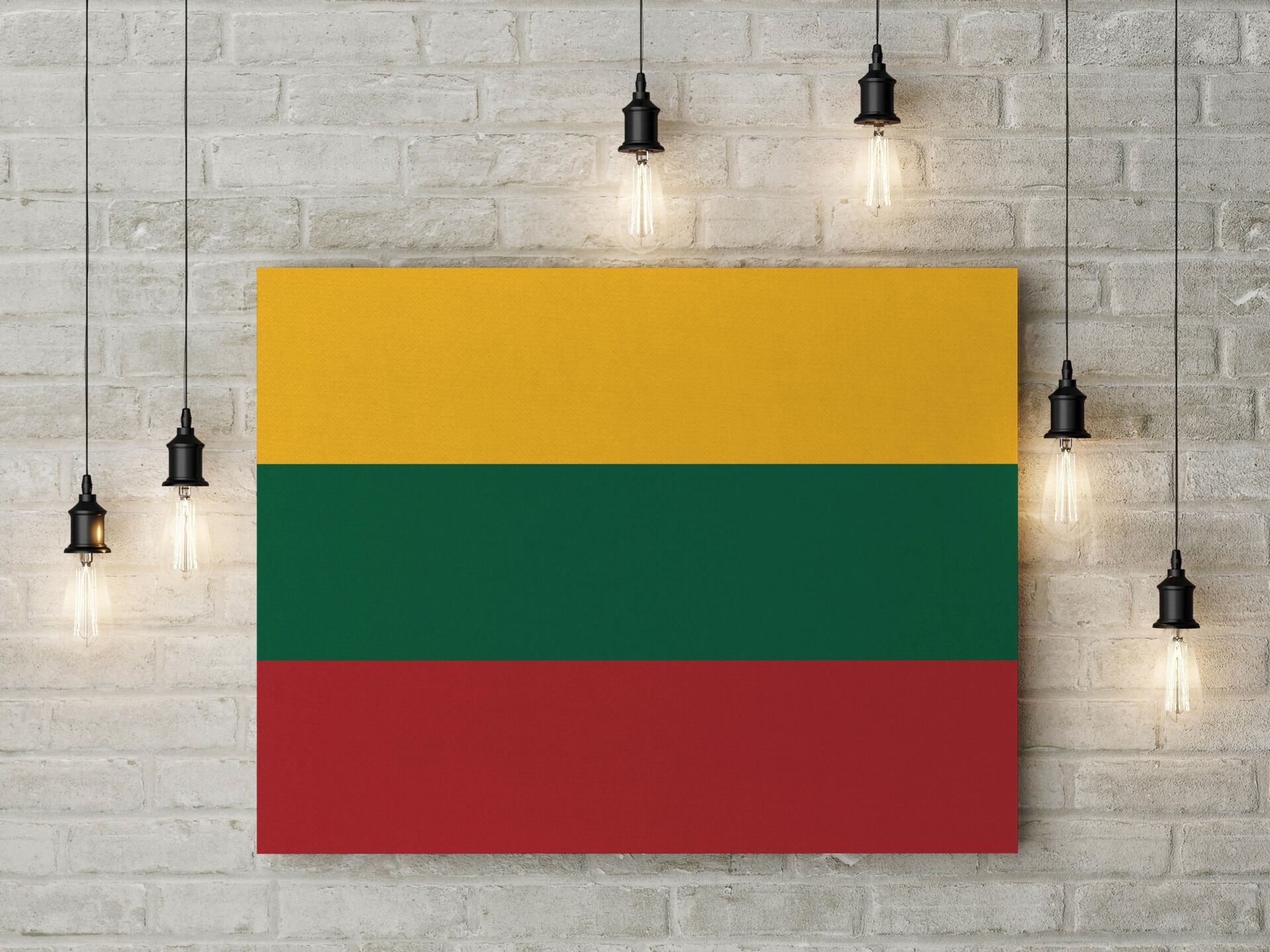 Litvanya Bayrağı Kanvas Tablo 40x55cm Dekoratif Tablo