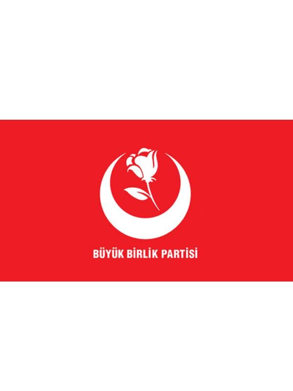Masa Üstü Büyük Birlik Partisi Bayrağı 15x23cm Masa Bayrağı