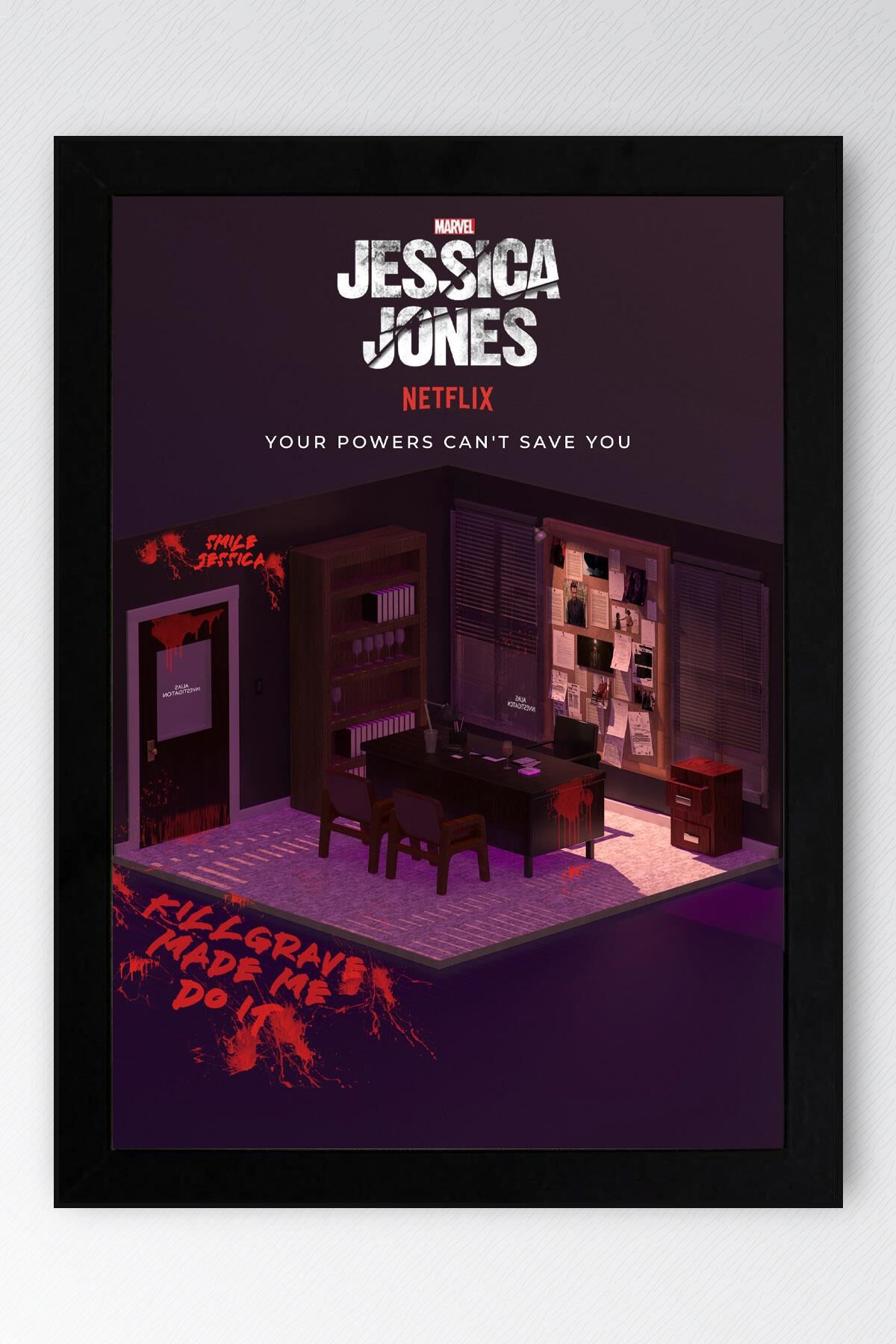 Jessica Jones Çerçeveli Tablo - Marvel Dizi Posteri Tablo