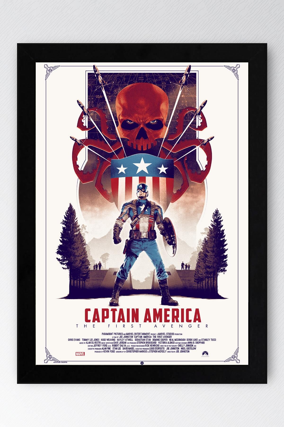 Captain America Çerçeveli Tablo - Kaptan Amerika Marvel Poster Tablo
