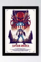 Captain America Çerçeveli Tablo - Kaptan Amerika Marvel Poster Tablo