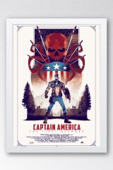 Captain America Çerçeveli Tablo - Kaptan Amerika Marvel Poster Tablo