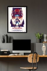 Captain America Çerçeveli Tablo - Kaptan Amerika Marvel Poster Tablo