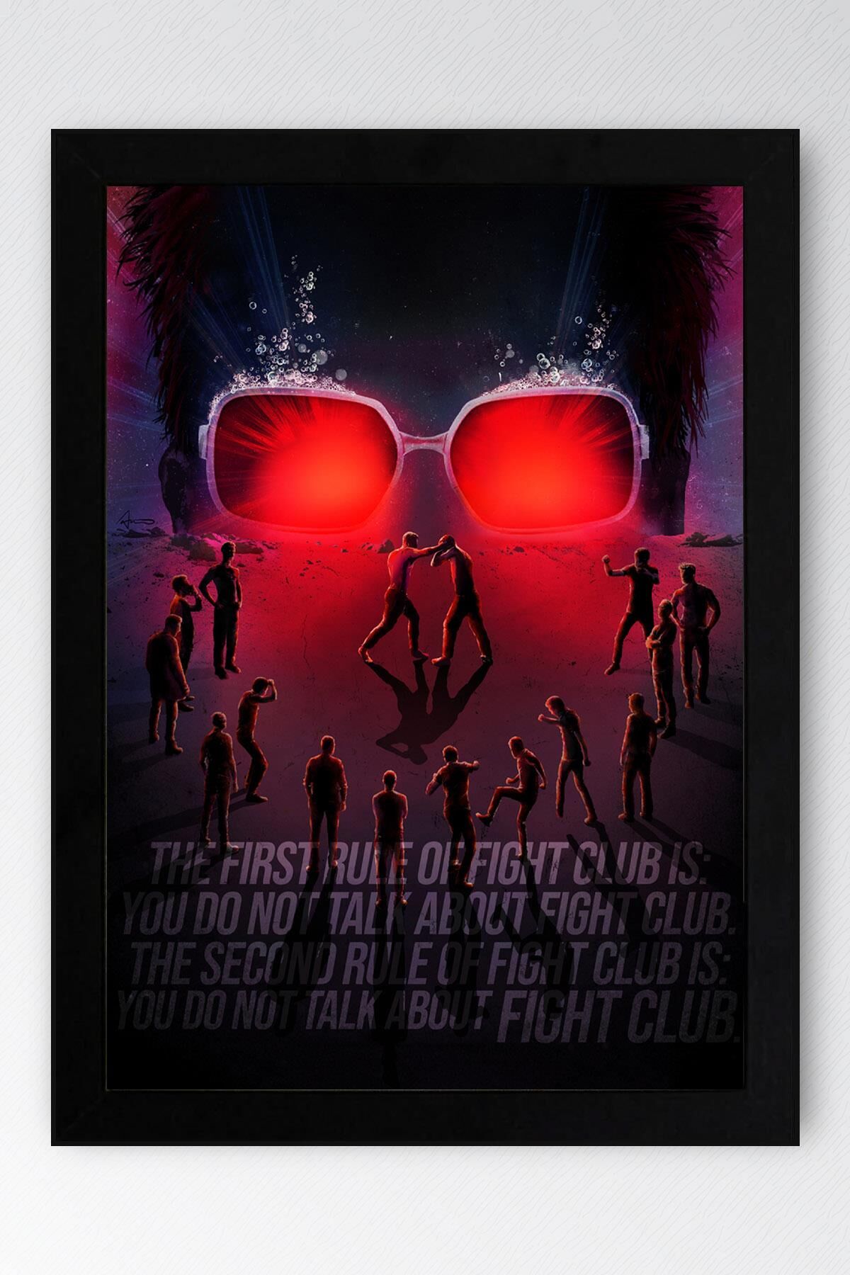 Fight Club Rules Çerçeveli Tablo - Dövüş Kulübü Kuralları Film Posteri Tablo