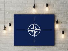 Nato Bayrağı Kanvas Tablo 40x55cm Dekoratif Tablo