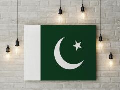 Pakistan Bayrağı Kanvas Tablo 40x55cm Dekoratif Tablo
