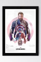 Captain America Çerçeveli Tablo - Kaptan Amerika Marvel Poster Tablo