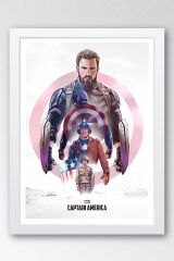 Captain America Çerçeveli Tablo - Kaptan Amerika Marvel Poster Tablo