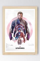 Captain America Çerçeveli Tablo - Kaptan Amerika Marvel Poster Tablo