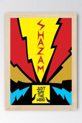 Shazam Çerçeveli Tablo - Shazam Fim Posteri Tablo